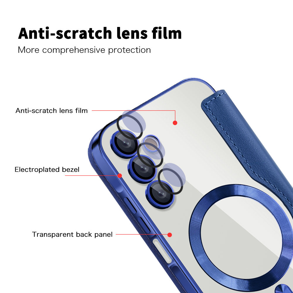 Custodia MagSafe per Samsung Galaxy A15 5G A156 / A15 A155, Techsuit, SmartMag Book, Blu