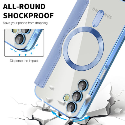 Custodia MagSafe per Samsung Galaxy A15 5G A156 / A15 A155, Techsuit, SmartMag Book, Blu