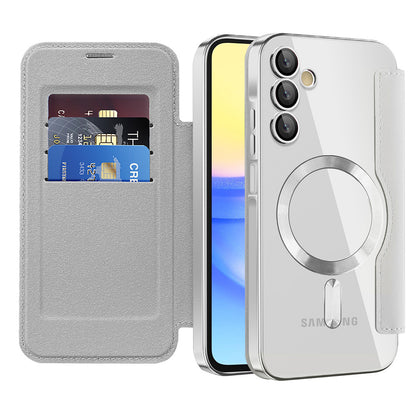 Custodia MagSafe per Samsung Galaxy A15 5G A156 / A15 A155, Techsuit, SmartMag Book, Grigio