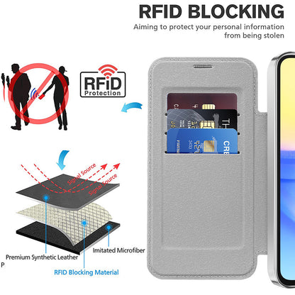 Custodia MagSafe per Samsung Galaxy A15 5G A156 / A15 A155, Techsuit, SmartMag Book, Grigio