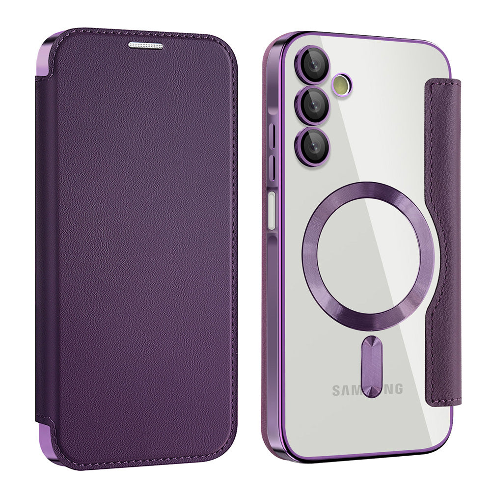 Custodia MagSafe per Samsung Galaxy A15 5G A156 / A15 A155, Techsuit, SmartMag Book, Viola