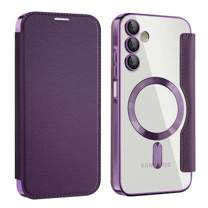 Custodia MagSafe per Samsung Galaxy A15 5G A156 / A15 A155, Techsuit, SmartMag Book, Viola