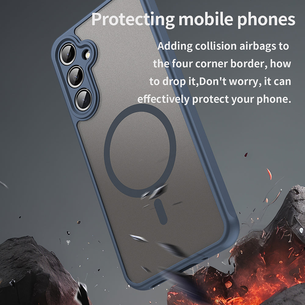 Custodia MagSafe per Samsung Galaxy A16 5G A166 / A16 4G A165, Techsuit, HaloFrost II, Blu Navy