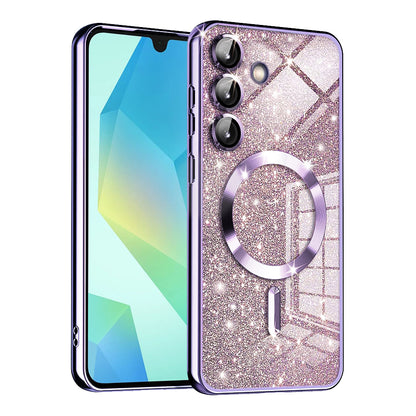 Custodia MagSafe per Samsung Galaxy A16 5G A166 / A16 4G A165, Techsuit, Luxury Glitter, Viola Chiaro