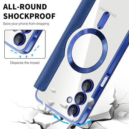 Custodia MagSafe per Samsung Galaxy A16 5G A166 / A16 4G A165, Techsuit, SmartMag Book, Blu
