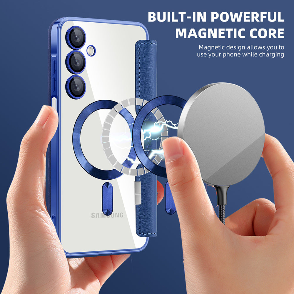 Custodia MagSafe per Samsung Galaxy A16 5G A166 / A16 4G A165, Techsuit, SmartMag Book, Blu