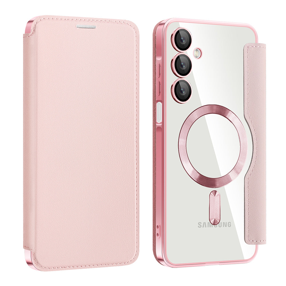 Custodia MagSafe per Samsung Galaxy A16 5G A166 / A16 4G A165, Techsuit, SmartMag Book, Rosa
