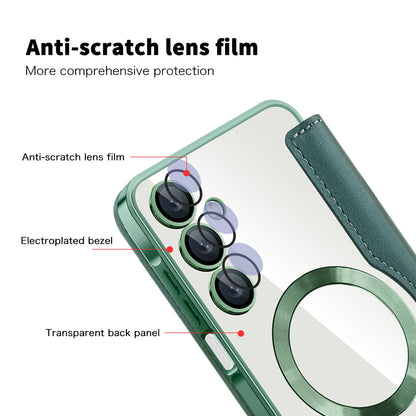 Custodia MagSafe per Samsung Galaxy A16 5G A166 / A16 4G A165, Techsuit, SmartMag Book, Verde