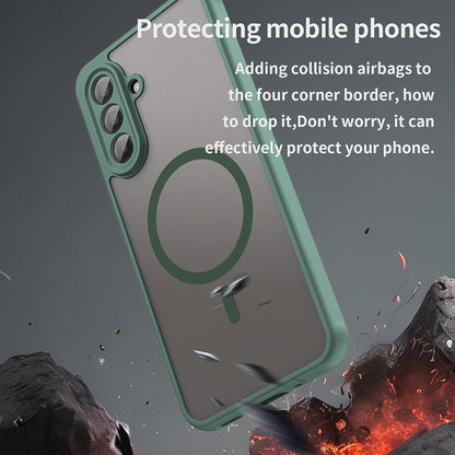 Custodia MagSafe per Samsung Galaxy A17 5G, Techsuit, HaloFrost II, Verde