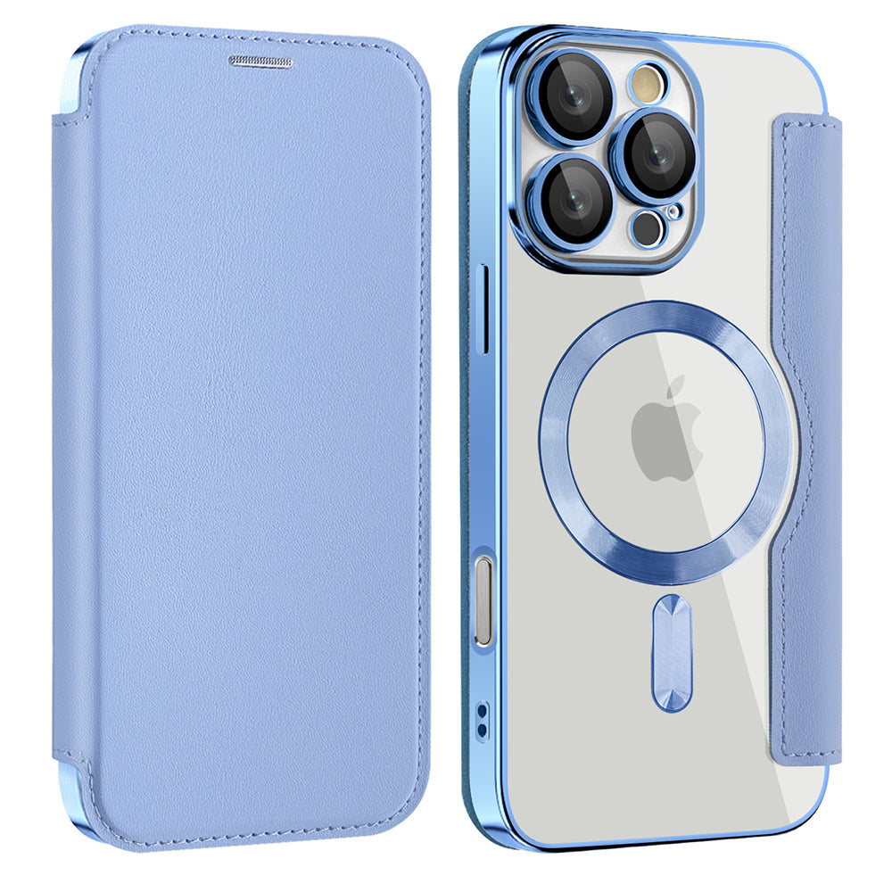 Custodia MagSafe per Samsung Galaxy A17 5G, Techsuit, SmartMag Book, Blu