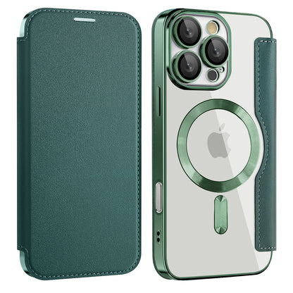Custodia MagSafe per Samsung Galaxy A17 5G, Techsuit, SmartMag Book, Verde