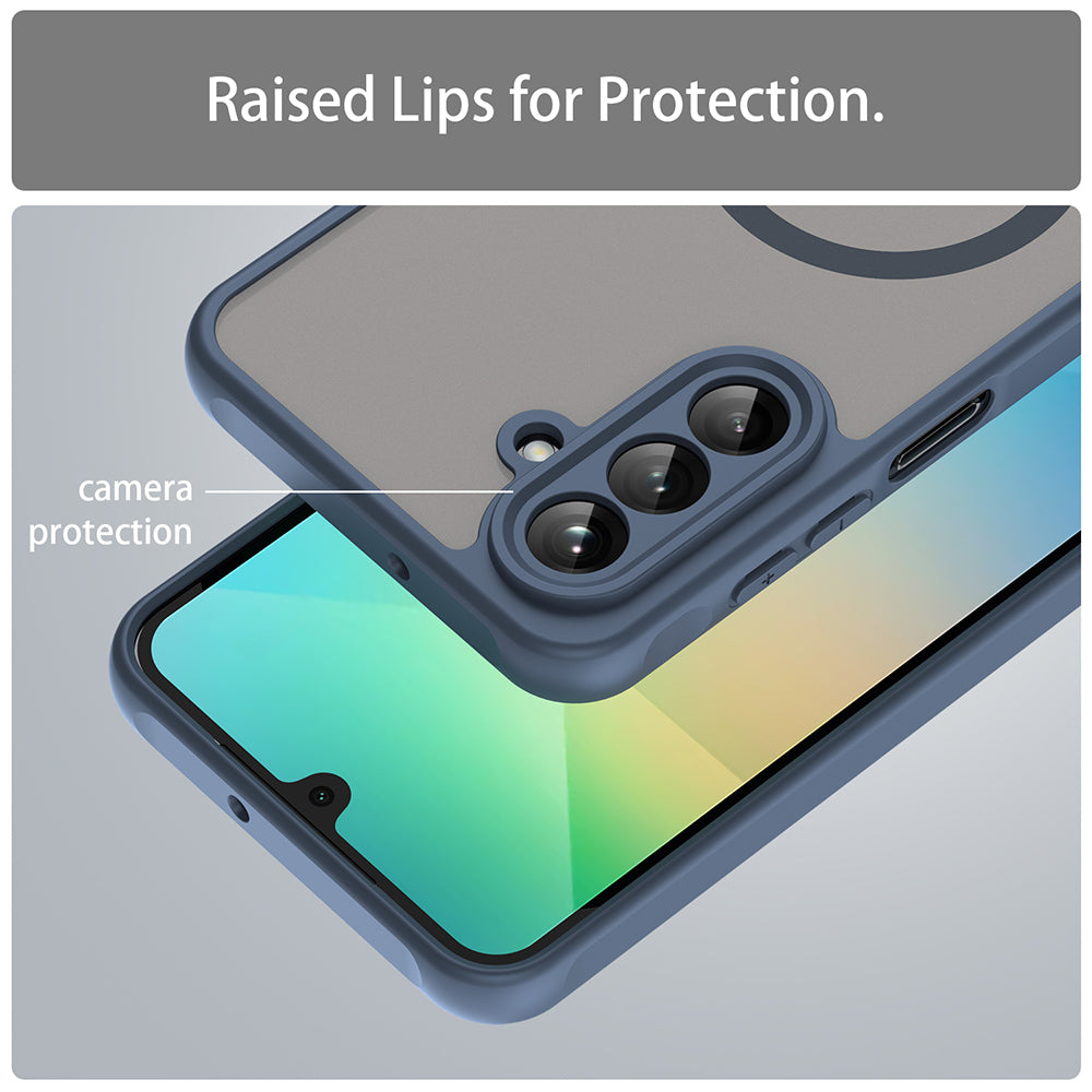 Custodia MagSafe per Samsung Galaxy A26 A266, Techsuit, HaloFrost II, Blu Navy