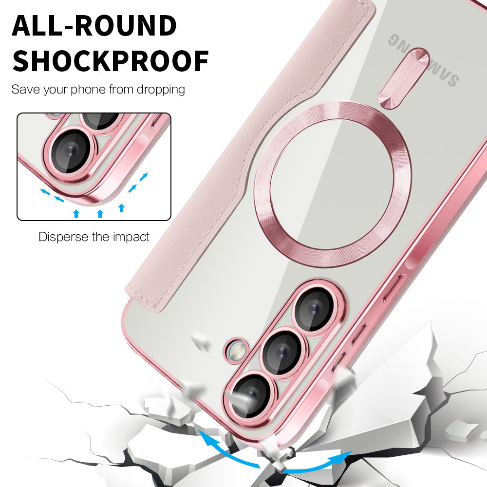 Custodia MagSafe per Samsung Galaxy A26 A266, Techsuit, SmartMag Book, Rosa