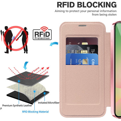 Custodia MagSafe per Samsung Galaxy A26 A266, Techsuit, SmartMag Book, Rosa