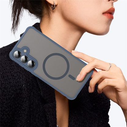 Custodia MagSafe per Samsung Galaxy A27 5G, Techsuit, HaloFrost II, Blu Navy