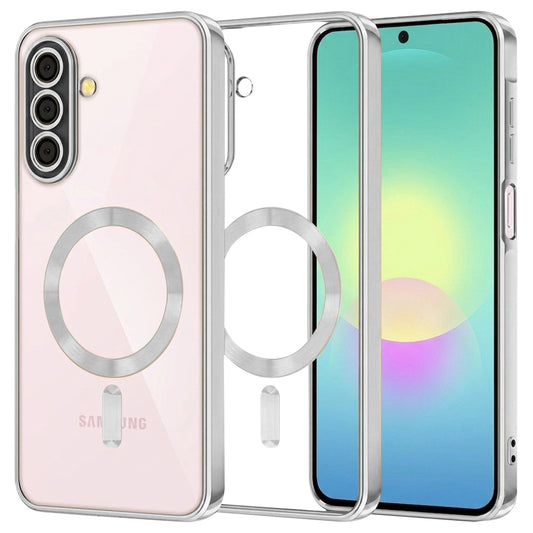 Custodia MagSafe per Samsung Galaxy A27 5G, Techsuit, Luxury Crystal, Argento