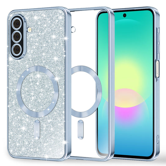 Custodia MagSafe per Samsung Galaxy A27 5G, Techsuit, Luxury Glitter, Blu