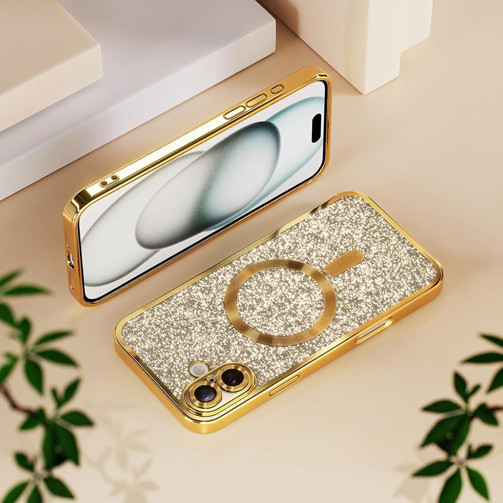 Custodia MagSafe per Samsung Galaxy A27 5G, Techsuit, Luxury Glitter, Viola Chiaro
