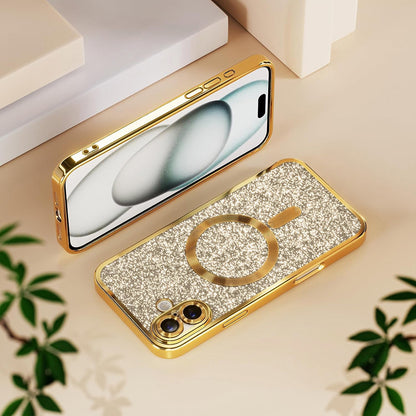 Custodia MagSafe per Samsung Galaxy A27 5G, Techsuit, Luxury Glitter, Viola Chiaro