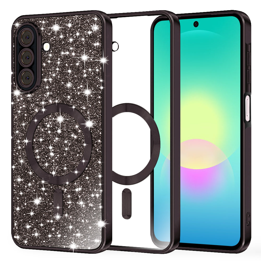 Custodia MagSafe per Samsung Galaxy A27 5G, Techsuit, Luxury Glitter, Nera