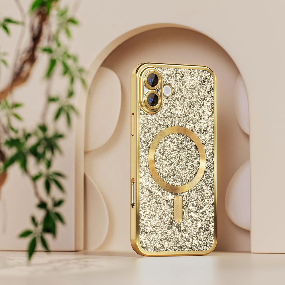 Custodia MagSafe per Samsung Galaxy A27 5G, Techsuit, Luxury Glitter, Rossa