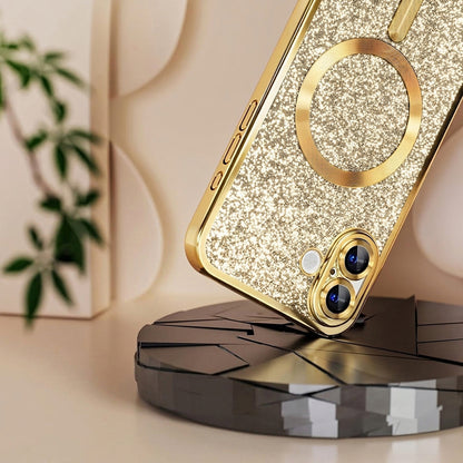 Custodia MagSafe per Samsung Galaxy A27 5G, Techsuit, Luxury Glitter, Rossa
