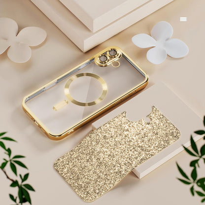 Custodia MagSafe per Samsung Galaxy A27 5G, Techsuit, Luxury Glitter, Rossa