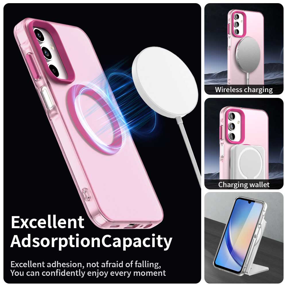 Custodia MagSafe per Samsung Galaxy A35 5G A356, Techsuit, CandyCase, Rosa