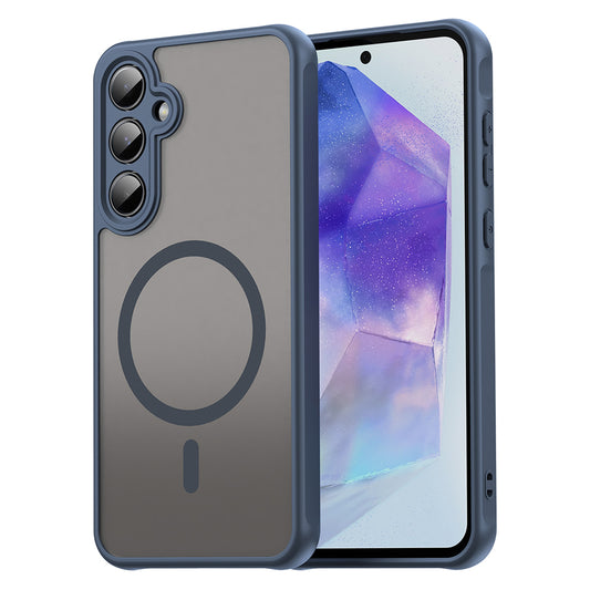 Custodia MagSafe per Samsung Galaxy A35 5G A356, Techsuit, HaloFrost II, Blu Navy