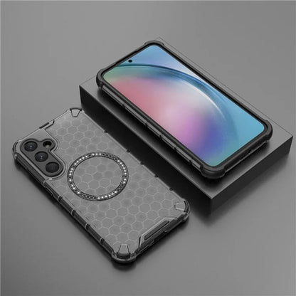 Custodia MagSafe per Samsung Galaxy A35 5G A356, Techsuit, HoneyComb Shield, Nera