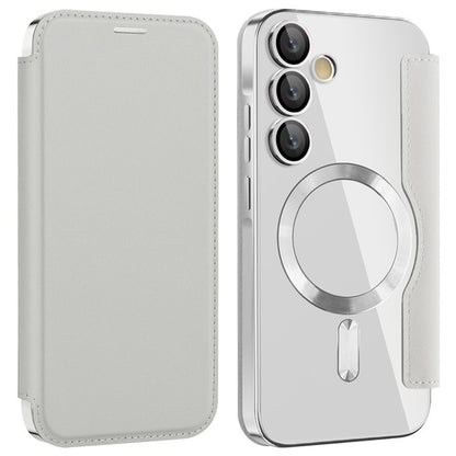 Custodia MagSafe per Samsung Galaxy A35 5G A356, Techsuit, SmartMag Book, Grigio