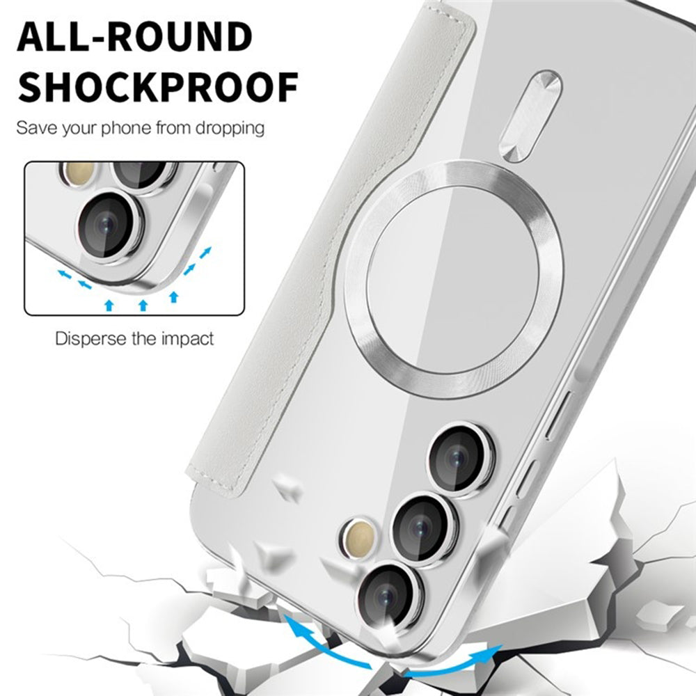 Custodia MagSafe per Samsung Galaxy A35 5G A356, Techsuit, SmartMag Book, Grigio