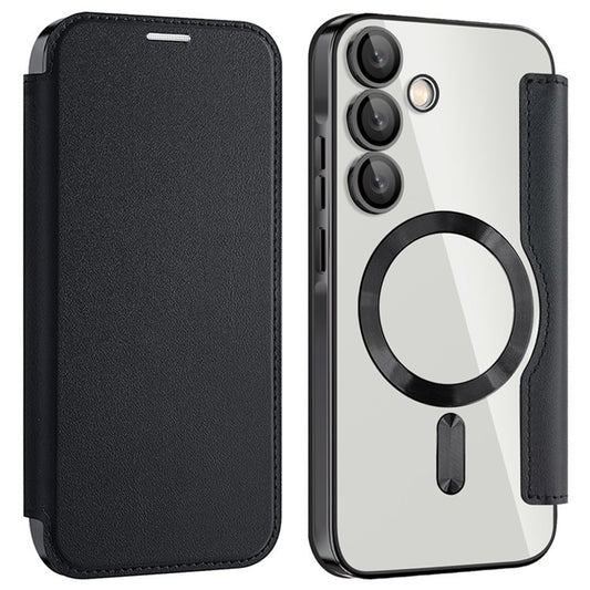 Custodia MagSafe per Samsung Galaxy A35 5G A356, Techsuit, SmartMag Book, Nera
