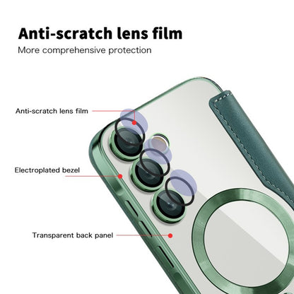 Custodia MagSafe per Samsung Galaxy A35 5G A356, Techsuit, SmartMag Book, Verde