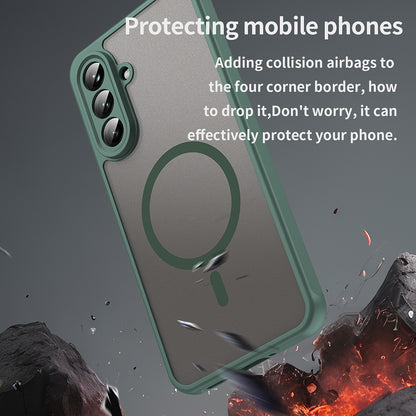 Custodia MagSafe per Samsung Galaxy A36 A366, Techsuit, HaloFrost II, Verde