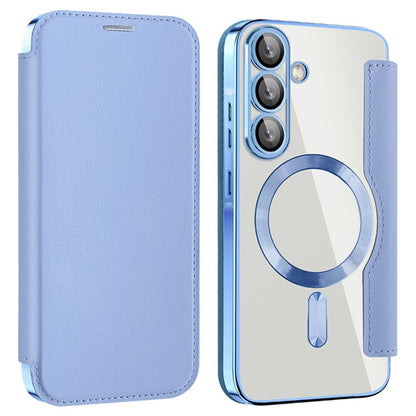Custodia MagSafe per Samsung Galaxy A36 A366, Techsuit, SmartMag Book, Blu