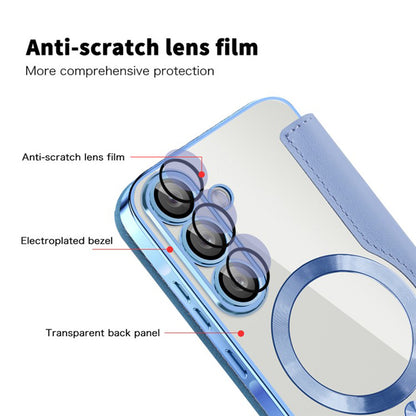 Custodia MagSafe per Samsung Galaxy A36 A366, Techsuit, SmartMag Book, Blu