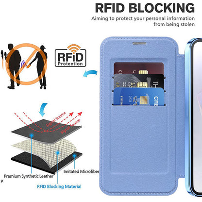 Custodia MagSafe per Samsung Galaxy A36 A366, Techsuit, SmartMag Book, Blu