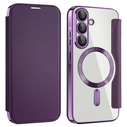 Custodia MagSafe per Samsung Galaxy A36 A366, Techsuit, SmartMag Book, Viola