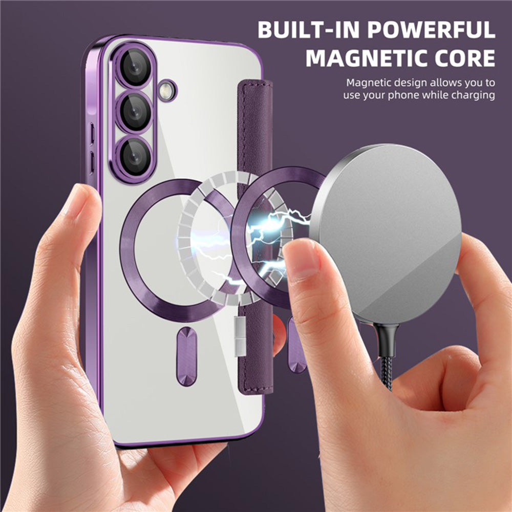 Custodia MagSafe per Samsung Galaxy A36 A366, Techsuit, SmartMag Book, Viola
