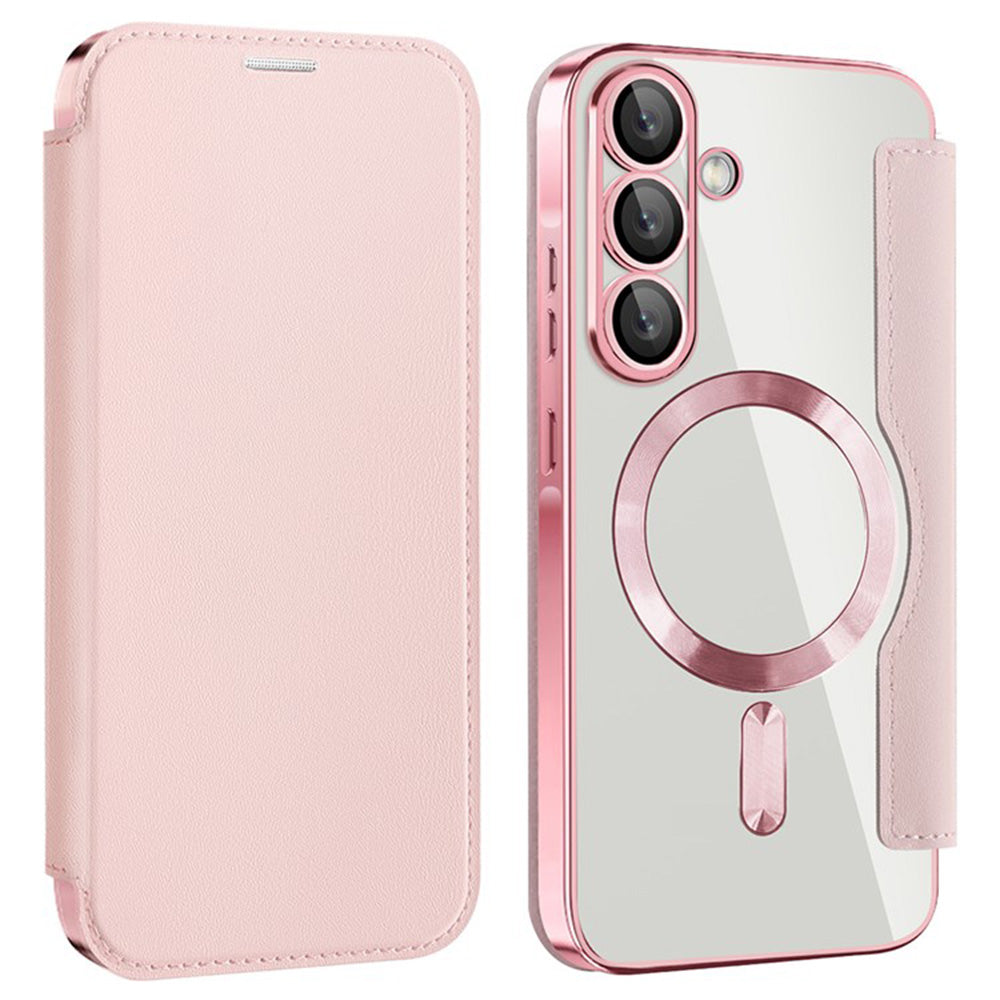 Custodia MagSafe per Samsung Galaxy A36 A366, Techsuit, SmartMag Book, Rosa