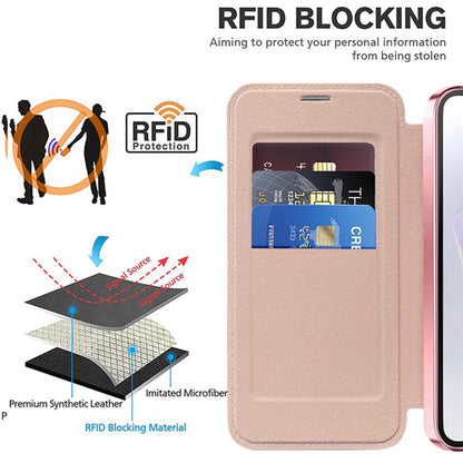 Custodia MagSafe per Samsung Galaxy A36 A366, Techsuit, SmartMag Book, Rosa