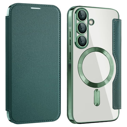 Custodia MagSafe per Samsung Galaxy A36 A366, Techsuit, SmartMag Book, Verde