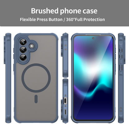 Custodia MagSafe per Samsung Galaxy A37 5G, Techsuit, HaloFrost II, Blu navy
