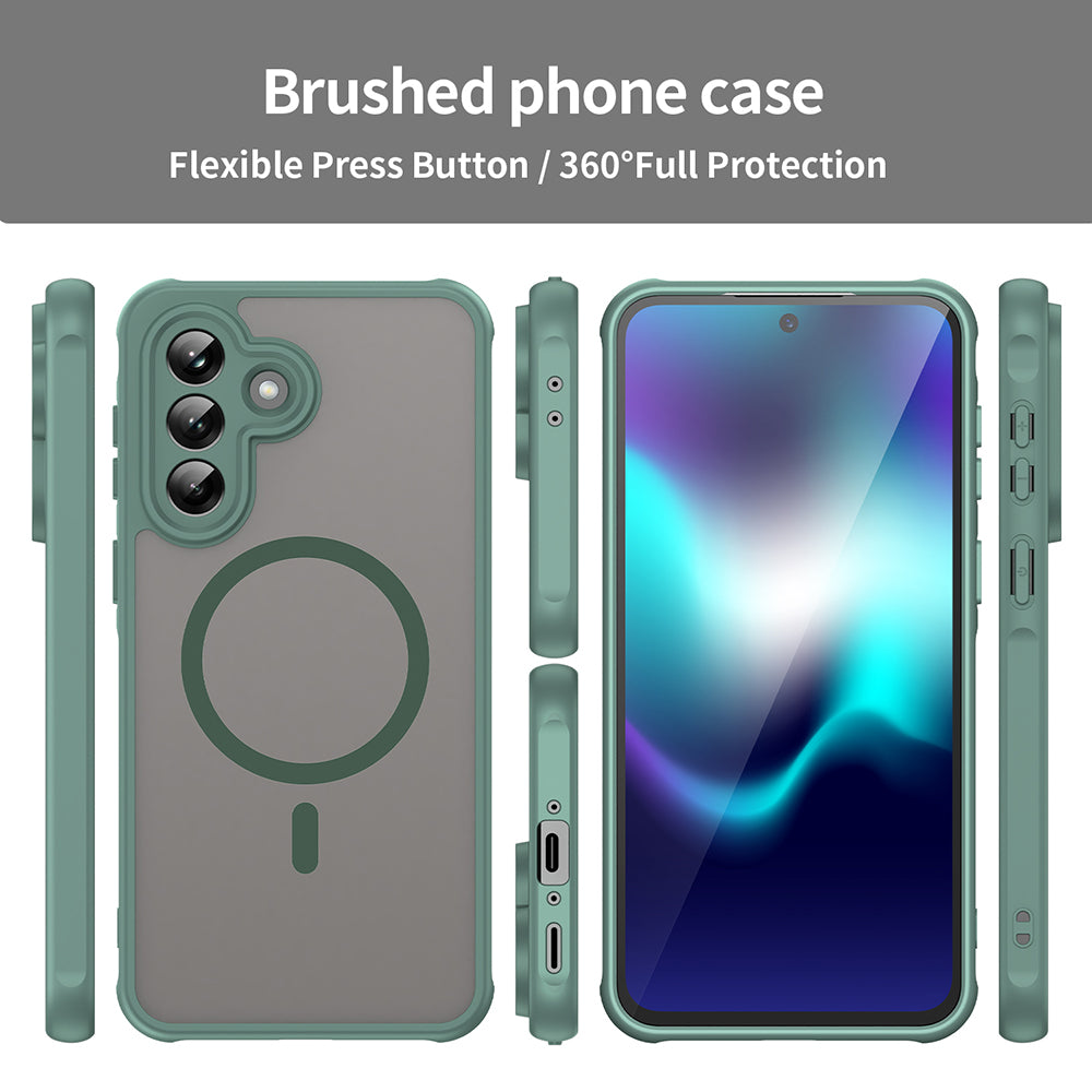 Custodia MagSafe per Samsung Galaxy A37 5G, Techsuit, HaloFrost II, Verde