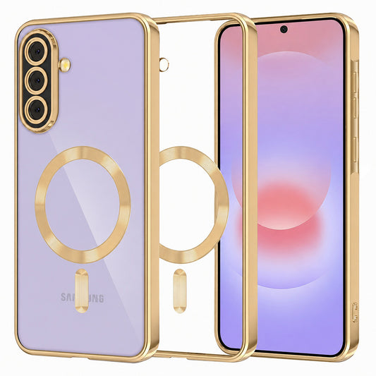 Custodia MagSafe per Samsung Galaxy A37 5G, Techsuit, Luxury Crystal, Oro