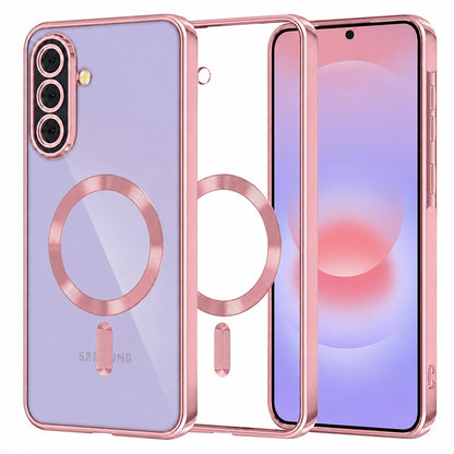 Custodia MagSafe per Samsung Galaxy A37 5G, Techsuit, Luxury Crystal, Rosa