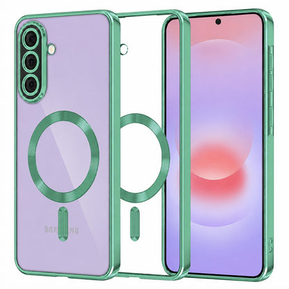 Custodia MagSafe per Samsung Galaxy A37 5G, Techsuit, Luxury Crystal, Verde Chiaro