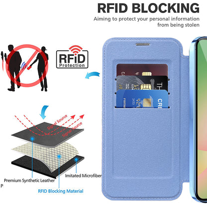 Custodia MagSafe per Samsung Galaxy A37 5G, Techsuit, SmartMag Book, Blu