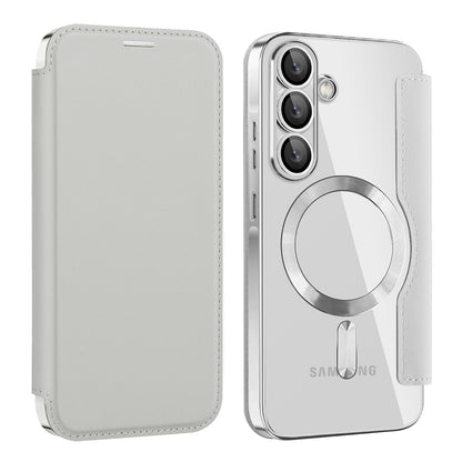 Custodia MagSafe per Samsung Galaxy A37 5G, Techsuit, SmartMag Book, Grigio